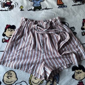 high waisted shorts - white ,grey and pink , size LARGE